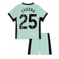 Chelsea Moises Caicedo #25 Kolmas Peliasu Lasten 2023-24 Lyhythihainen (+ Lyhyet housut)